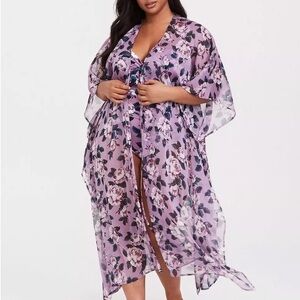 Torrid Floral Sheer Kimono Cover-Up